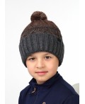 CLE Шапка дет. 413263ап мех, меланж т.серый