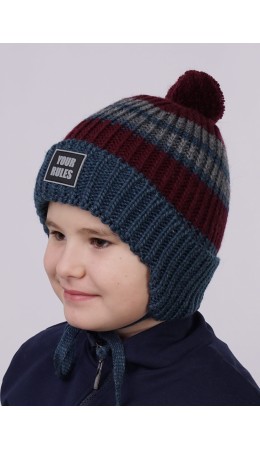 CLE Шапка дет. 423474ап, т.бордовый/джинсовый