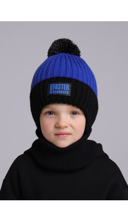 CLE Шапка дет. 433843ап флис, чёрный/синий