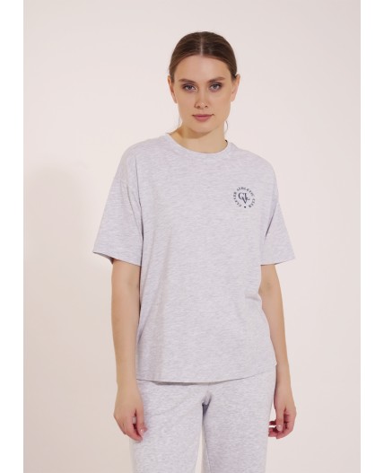 CLE LF15-008 Футболка жен., меланж св.серый