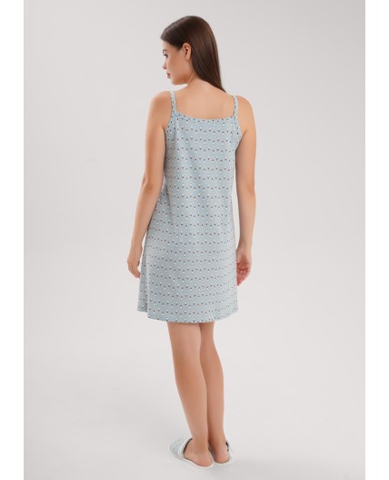 CLE LS15-1209 Сорочка ночн. жен. Луна, св.голубой/молочный