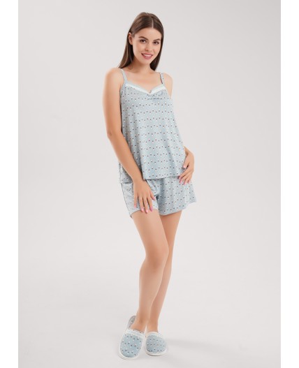 CLE LSET15-1209 Пижама жен. Луна, св.голубой/молочный