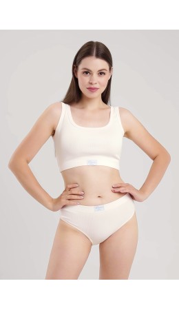 CLE LT15-1176 Майка жен. укор. Экрю, ванильный