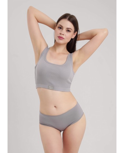 CLE LT15-1176бк Майка жен. укор. Экрю, серый