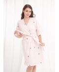 CLE LX26-1210 Халат жен. Жизель, белый/св.розовый