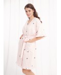 CLE LX26-1210 Халат жен. Жизель, белый/св.розовый