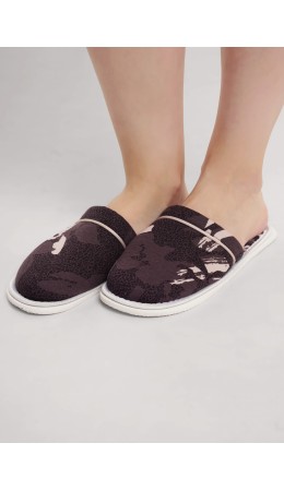 CLE SW15-1181C Пантолеты жен. домаш. Миндаль, коричневый/св.бежевый