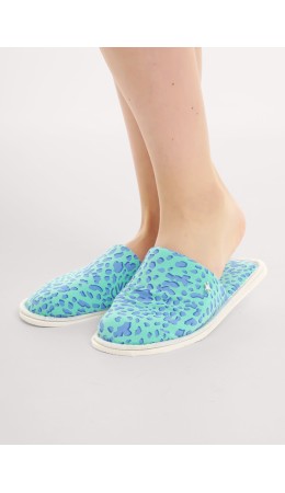 CLE SW25-1169C Пантолеты жен. домаш. Сёрф, св.зелёный/голубой