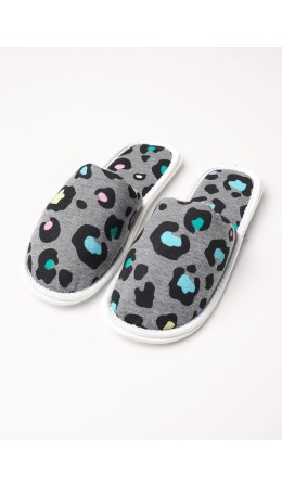 CLE SW25-968C Пантолеты жен. домаш. Home line ВЛ25, меланж серый/св.жёлтый