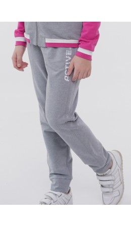 CLE Брюки дев.903347у меланж, меланж св.серый