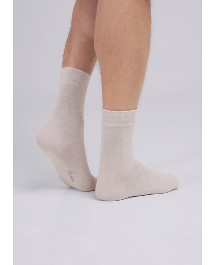 CLE Носки муж.К004Л база хл+эл, меланж св.бежевый