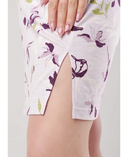 CLE LS15-1183 Сорочка ночн. жен., св.розовый/т.фиолетовый