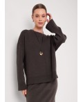 CLE Джемпер жен. 154595/192ак, меланж коричневый