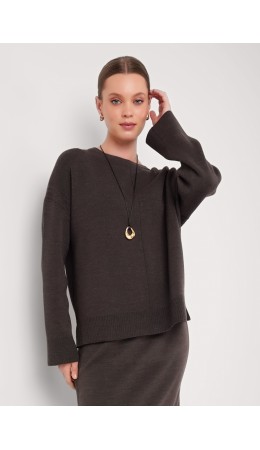 CLE Джемпер жен. 154595/192ак, меланж коричневый
