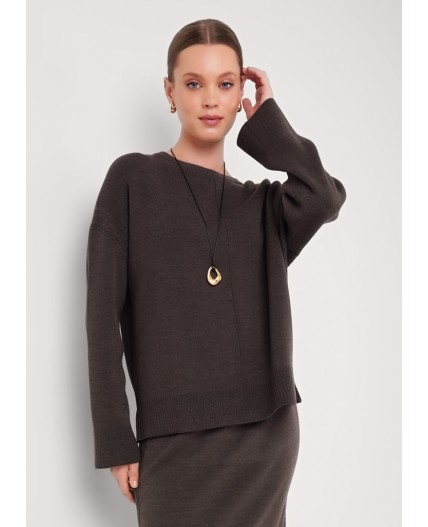 CLE Джемпер жен. 154595/192ак, меланж коричневый