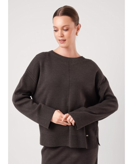 CLE Джемпер жен. 154595/192ак, меланж коричневый