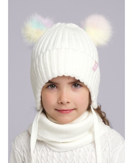CLE Шапка дет. 433879ап флис, молочный
