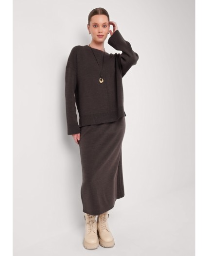 CLE Юбка жен. 154596/192ак, меланж коричневый