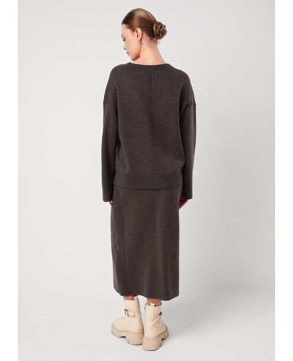 CLE Юбка жен. 154596/192ак, меланж коричневый