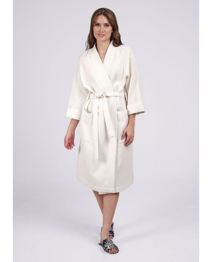 CLE LX24-010р Халат жен. Вафля, молочный