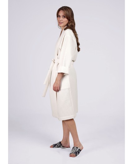 CLE LX24-010р Халат жен. Вафля, молочный