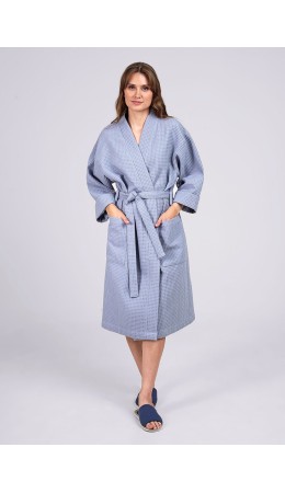 CLE LX24-010р Халат жен. Вафля, голубой
