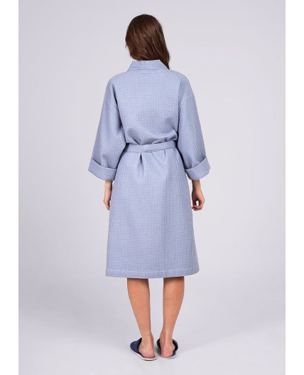 CLE LX24-010р Халат жен. Вафля, голубой