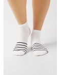 CLEVER Носки жен.Д5502 дизайн база укороч, белый/чёрный