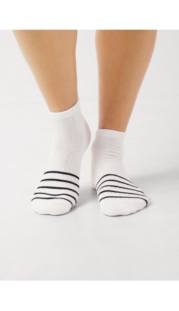 CLEVER Носки жен.Д5502 дизайн база укороч, белый/чёрный