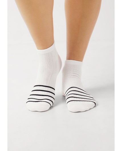 CLEVER Носки жен.Д5502 дизайн база укороч, белый/чёрный