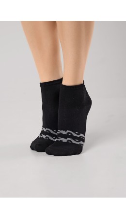 CLEVER Носки жен.Д5506 дизайн база хл+эл, чёрный