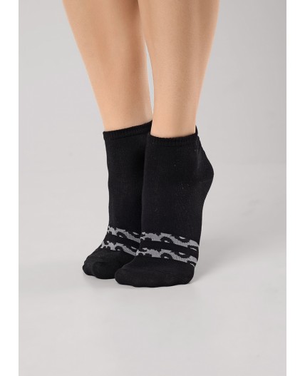 CLEVER Носки жен.Д5506 дизайн база хл+эл, чёрный