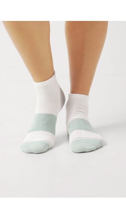 CLEVER Носки жен.Д5507 дизайн база хл+эл, белый/св.зелёный