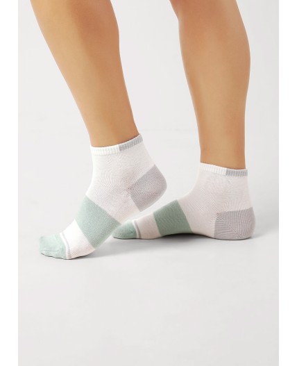 CLEVER Носки жен.Д5507 дизайн база хл+эл, белый/св.зелёный