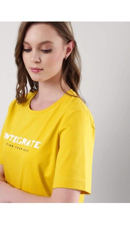 CLE LF25-968 Футболка жен. Домашний микс ВЛ25, т.жёлтый