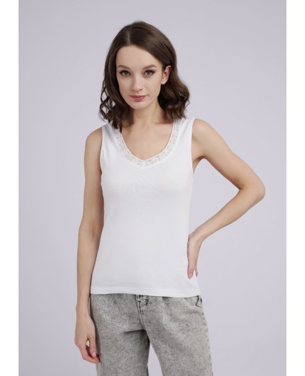 CLE LM115/1у Майка жен. Market line, белый