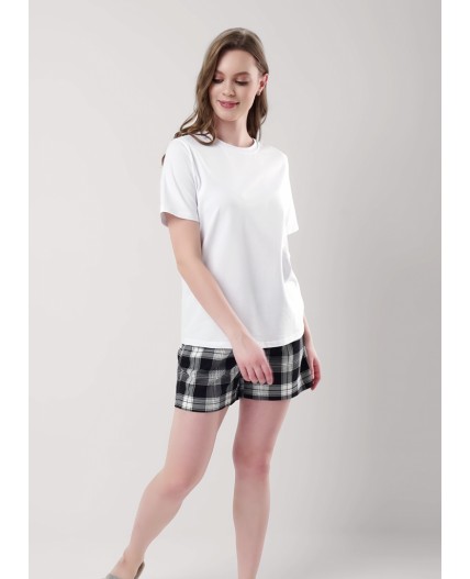 CLE LSH25-968 Шорты жен. Домашний микс ВЛ25, чёрный/молочный