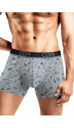 CLE MSH451953 Трусы муж., св.серый/т.бирюзовый