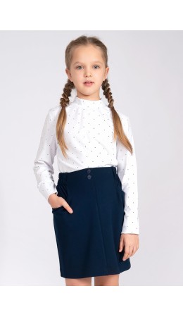 CLE Джемпер дев. 735798гн школа, белый/т.синий