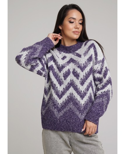CLE Джемпер жен. 133755/103апх, меланж т.фиолетовый