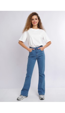 CLE Джинсы жен. 123735ру Boot cut 42-50 Узбекистан, т.синий