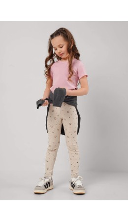 CLE Лосины дев. 866892шлн, бежевый/зелёный