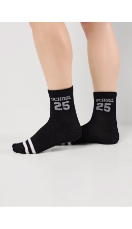 CLE Носки дет.С15803 20-22,22 школа хл+эл, чёрный