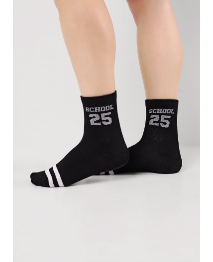 CLE Носки дет.С15803 20-22,22 школа хл+эл, чёрный