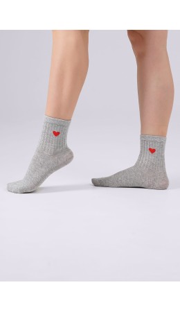 CLE Носки жен.L3000 маркет хл+эл, меланж серый
