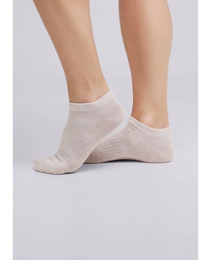 CLE Носки жен.S200 хл+эл укор, меланж св.бежевый