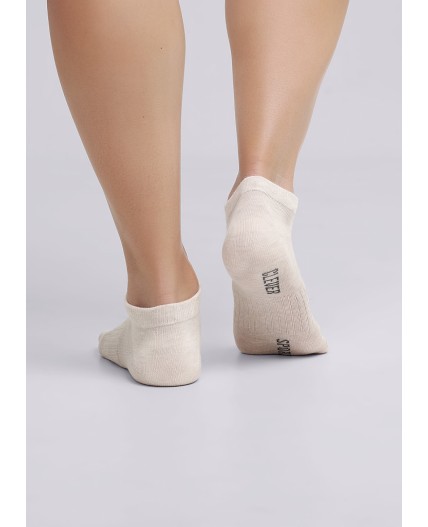 CLE Носки жен.S200 хл+эл укор, меланж св.бежевый