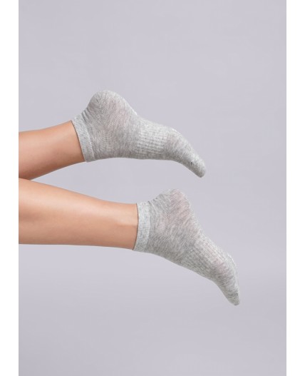 CLE Носки жен.S200 хл+эл укор, меланж серый