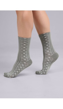 CLE Носки жен.Д2417 дизайн база хл+эл, серый