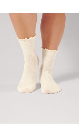 CLE Носки жен.Д2502 дизайн база хл+эл, молочный